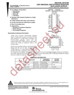 SN74F299DWRG4 datasheet  